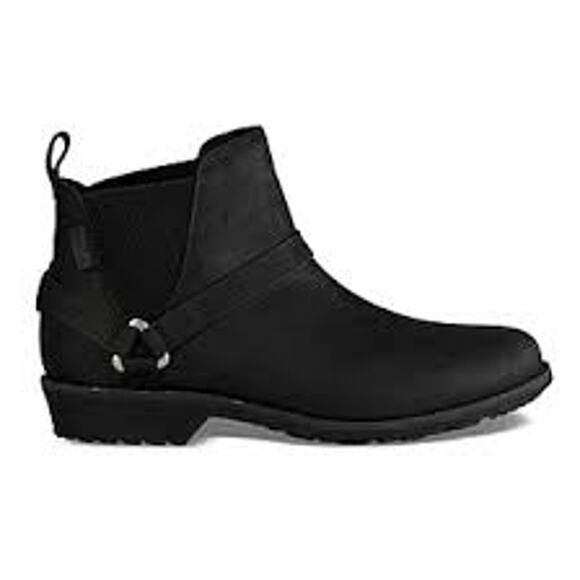 Teva De La Vina Dos Chelsea Boot Round Toe Heeled Comfort Leather Black 8 - Picture 1 of 7